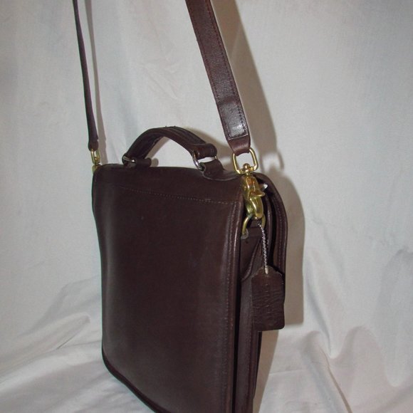 Vintage COACH Station Willis 9927 Brown Leather Crossbody Saddle Handbag Bag - Picture 2 of 10